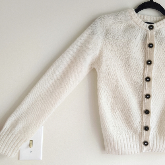 Howlin' 100% wool textured ivory cardigan made in Scotland - Picture 3 of 6